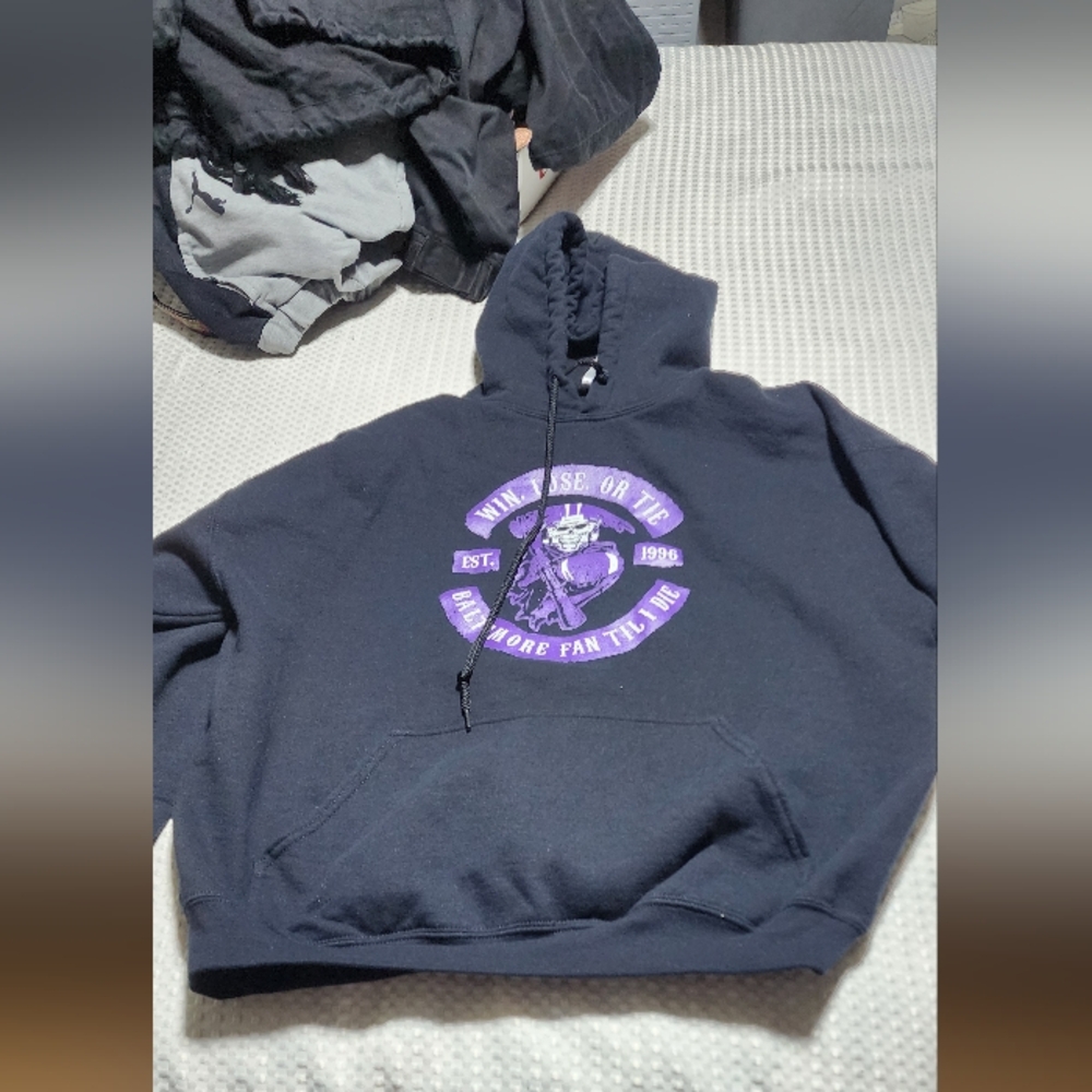 GILDAN EUC MENS SIZE XL BALTIMORE FAN TIL I DIE HOODIE PULLOVER SWEATSHIRT